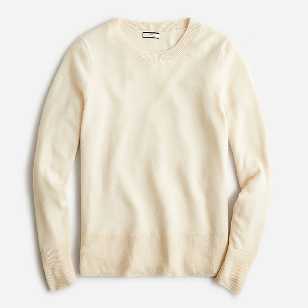 J. Crew Cream Cashmere Crewneck Sweater